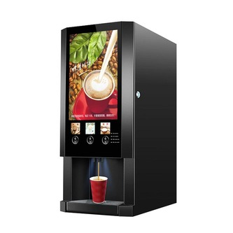 Multi-media Player 5 Drinks + Hot/Cold Water Instant Milk Tea Coffee Maker Vending Machine- Black.