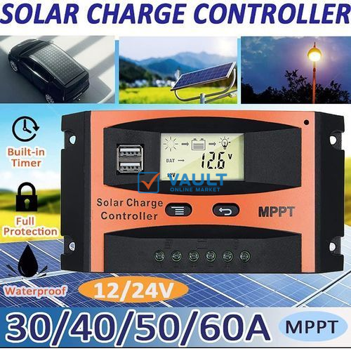 Solar Charge Controller 12V/24V High Performance PWM Solar Panel Controller 10A - Orange
