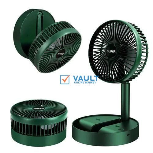 Mini Foldable Fan With Strong Wind For Use At Home - Green