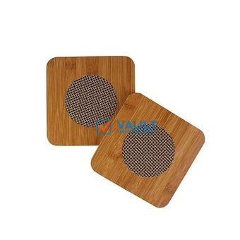Bamboo 2 Pc Bamboo Coaster Heat Pad Table Mats For Saucepans, Brown.