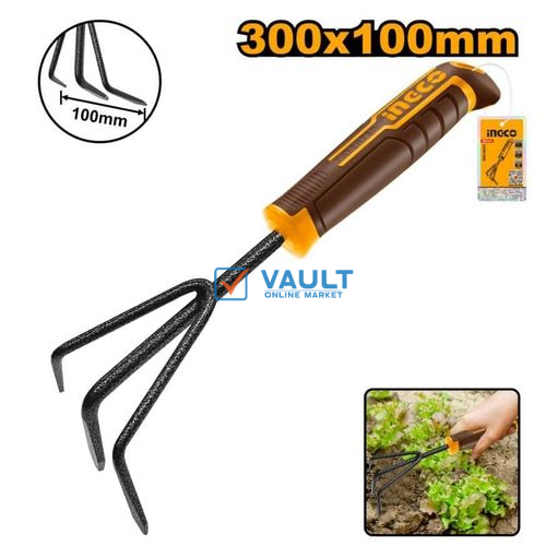 INGCO Garden Rake 300X100mm - Brown/Black