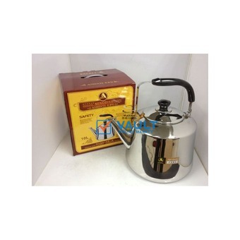 4L Stainless Steel Whistling Water Boiling Kettle - Silver