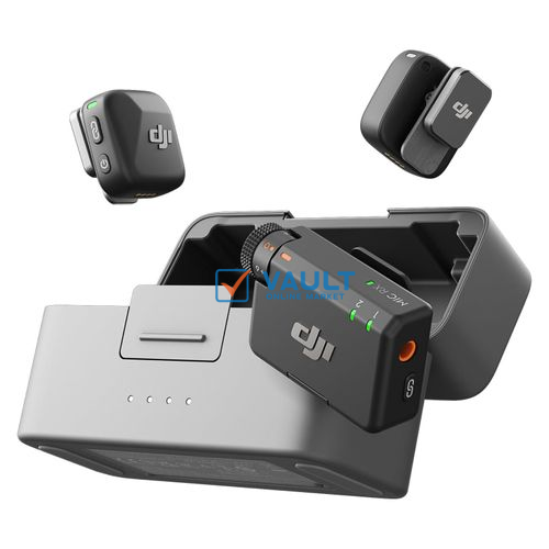 Dji Mic Mini (2 TX + 1 RX + Charging Case), Ultralight, Detail-Rich Audio, 48h Use, Noise Cancelling, Automatic Limiting, Wireless Microphone Black