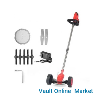 Universal Grass Trimmer Support Wheels Electric Brush Cutter Lawn Mower Support Wheel String Trimmer Attachment Adjustable Angle- Multicolor