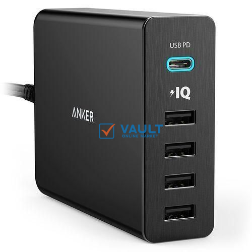 ANKER 2.4A USB-C / Type-C Power Delivery PD + 4 Ports Wall Changer For Mobile Phones / Tables /books(Black)