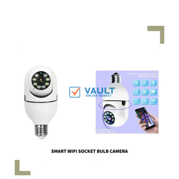 Panorama Wireless Video Surveillance Light Bulb Camera Wifi 360° Camera - White