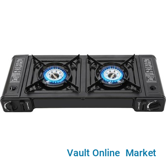 Boma Propane Camping Stove 2 Burners Portable Camping Stove Double Auto Ignition Camping Burner LPG for RV, Apartments, Outdoor - Black