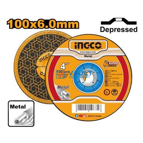 INGCO Abrasive Metal Grinding Disc 100X6.0mm - Orange