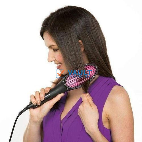 Professional Electric Hair Straightener Hand-held Portable Brush Liquid Crystal Display Hair Straightener Healthy Comb-black