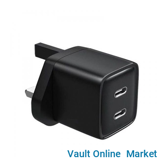 AD-30 Charger Adapter Fast Charging PRO Max Plug Dual Type-C Wall Charger for iPhone- Multicolor