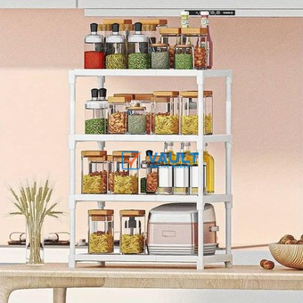 4 Tier Free Standing Bathroom Organizer Multifunction Rack Organizer Stand For Bathroom Living Room Kitchen Pantry Roller Trolley Storage Unit