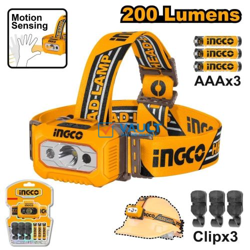 INGCO Headlamp 200 Lumens - Orange