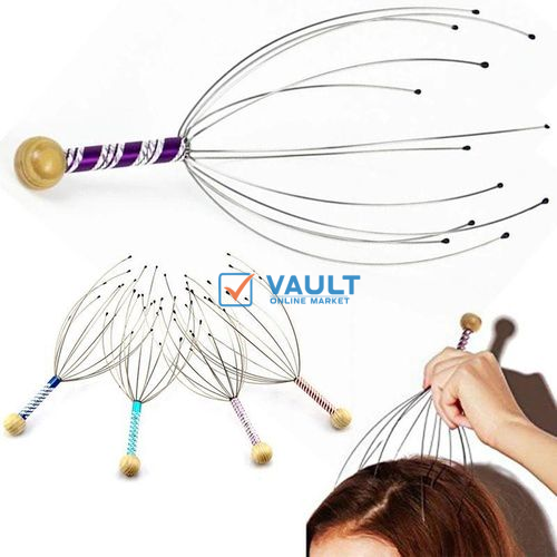 Scalp Massager Handheld Therapeutic Head Scratcher Steel Wire Head
