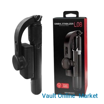 Gimbal Stabilizer Selfie Stick Tripod, L08 Anti-Shake Smart Selfie Stick Bluetooth Remote Control 360° Rotate Aluminium Alloy Tripod for iPhone Android Phone Selfie Vlog Video Live Show