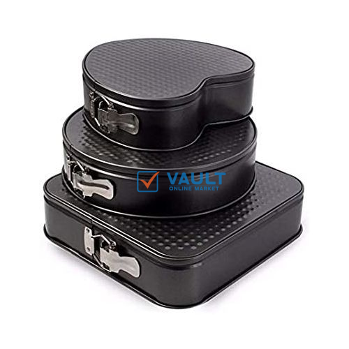 3Pcs Cake Mould Non-stick Bakeware Set - Black