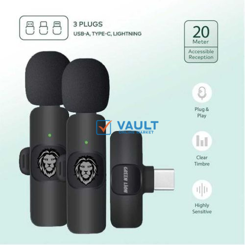 Green Lion 3 In 1 Wireless Lavalier Microphone