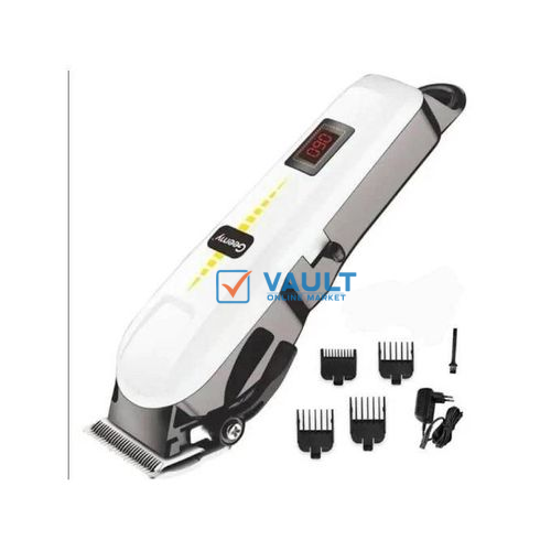 Geemy Rechargeable Cordless Shaving Machine With Battery Indicator Light - White