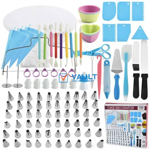 110Pcs Cake Baking Decoration Tools With Icing Tips Guide