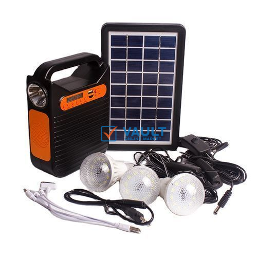 EASY POWER Solar Kit With 3 Bulbs And Torch - Black/Orange