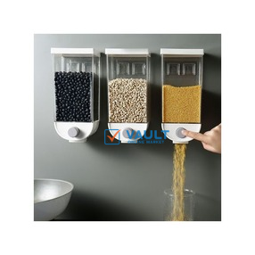 3Piece Wall-Mounted Cereal Dispenser,Food Storage Container Organizer,Colourless