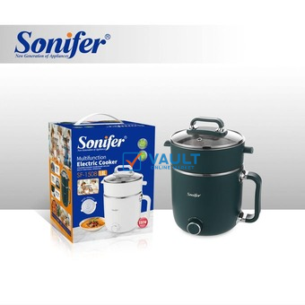 Sonifer 1.8L Kitchen Multifunctional Electric Cooker 304 Stainless Steel Double Layers Hot Pot Electric Steamer Cooker.