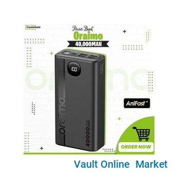 Oraimo 40000mAh PowerBox Ultra Charging Power Bank 400 22.5W PD QC 3.0 Ultra-high Capacity- Black