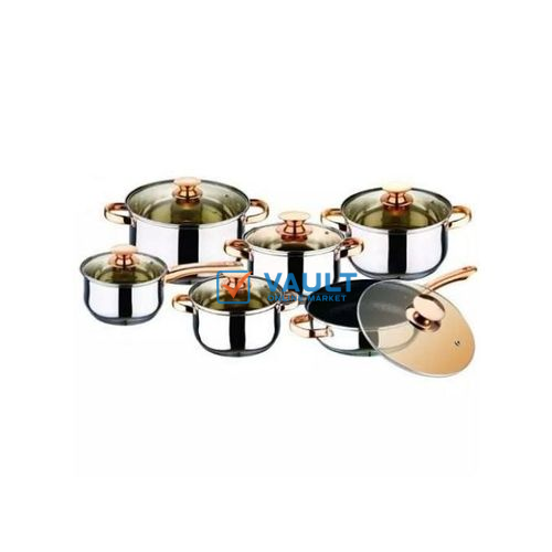 12Pcs Stainless Steel Saucepans