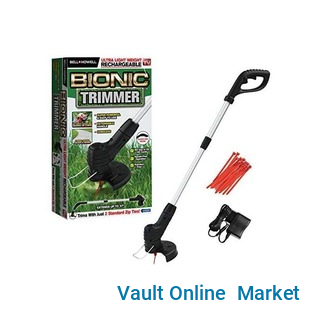 Grass Trimmer, Cordless Rechargeable Weed Cutter with Detachable Head- Black