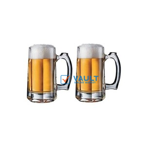 2 Pieces Of Heavy Glass Beer Glasses-Colorless