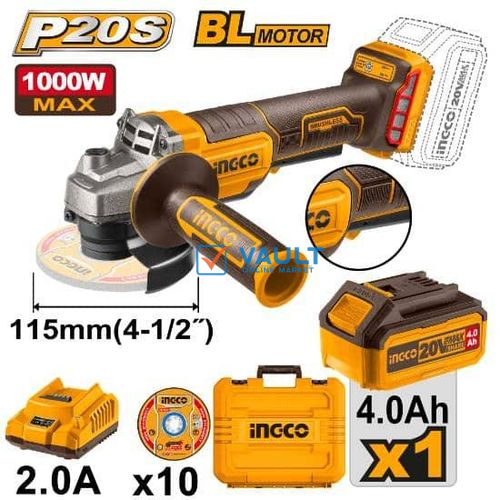 INGCO Lithium-ion Angle Grinder (20V)