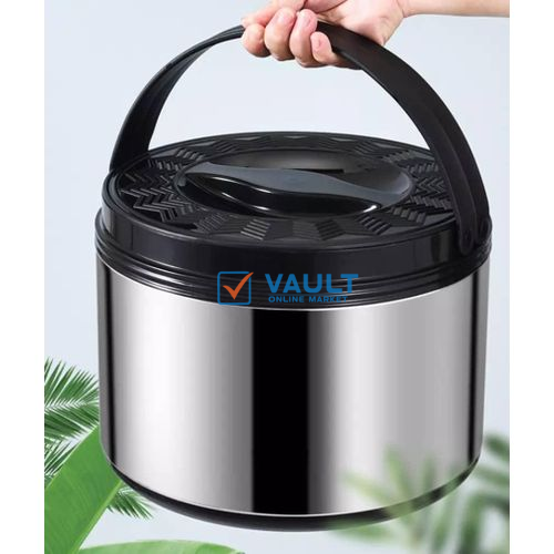 Insulated Casserole Hot Pot Thermal Serving Bowl Food Warmer 3 Piece Set Cover Design May Differ - Silver/Black