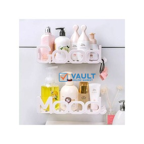 2 Piece Letter Wall Mounted Lotion Soap Bathroom Shelf Rack Holder Organizer Storage-Multicolor.