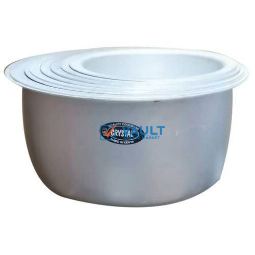 8Pcs Set of Aluminum Crystal Saucepans - Silver