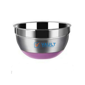 24Cm Kitchen Steel Mixing Bowl For Baking Cooking Salad Fruits- Silver