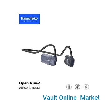 Haino Teko Open Run 1 Wireless Bluetooth Earphone with Super Clear Mic- Black