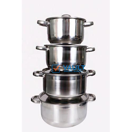 4 Pcs Cookware Set with covers - Silver