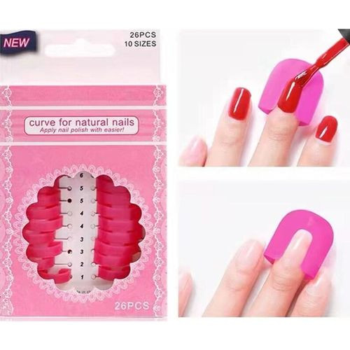 26pcs Polish Stencil Barrier w- French 32 French Tip Strips or  Reusable Nail Polish Guide Diy Nails Supplies- Pink