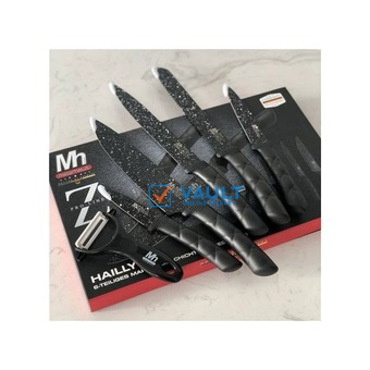 Loewe 6 Pieces Of Kitchen Non-Stick Coating Knife Set -Black