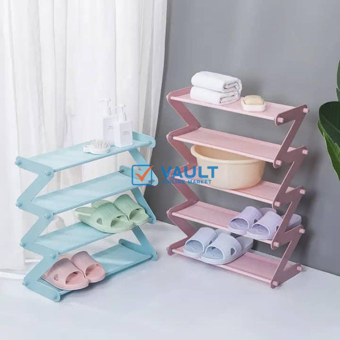 Z Shaped 5 Tier Shoe Rack Organizer Multi-Layer Shoe Storage Stackable Stand For Entry way Closet Garage Bedroom