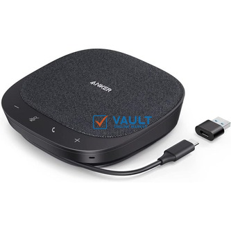 Anker PowerConf S330 USB Speakerphone, Conference Microphone for Home Office, Smart Voice Enhancement, Plug and Play, 360° Voice Coverage, Powerful Sound, Desktop PC Speaker, Online Meetings -Black