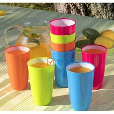12 Pieces Of Plastic Water Juice Tumblers Cups Mugs For Parties And Home - Multi-Colors.