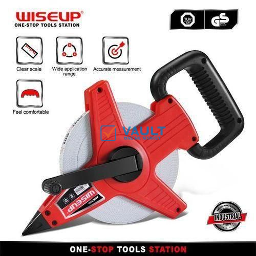 WISEUP Tape Measure Standard And Metric Industrial Long Measuring Tape - Red