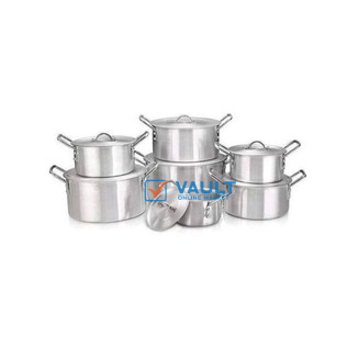 14 Pieces Of Stainless Steel Saucepans Cookware Pots- Silver.