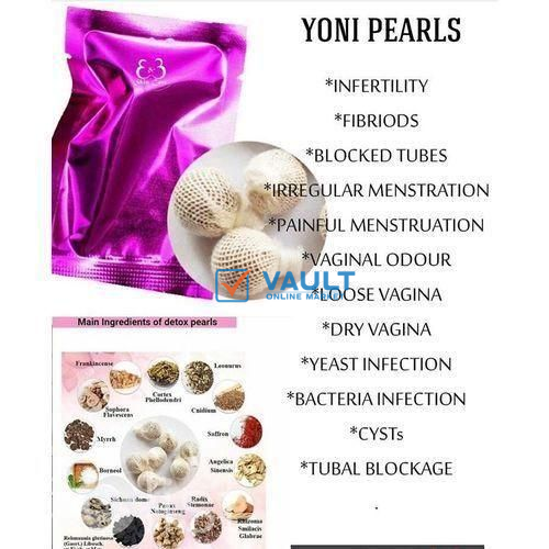 1 Pcs Original Pure Yoni Detox Pearls Conceive TTC, Yeast Infection, Thrush, Bacterial Vaginosis BV, Candida Balls/pearls/tampoons Treatment For Ladies (Full Pearls Treatment)