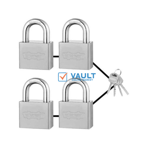 INGCO Wadfow Wpds444 4Pcs-Key-Alike Vane Iron Padlock (Square Type) 40MM - Silver