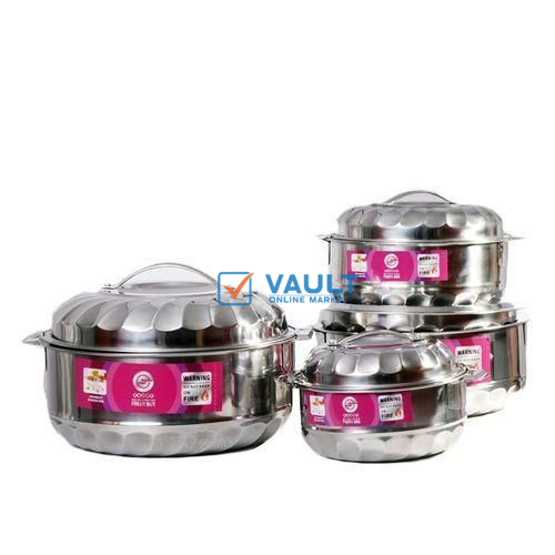 4Pcs Fresh Box Stainless Steel Insulation Containers Hot Pots Set - Silver