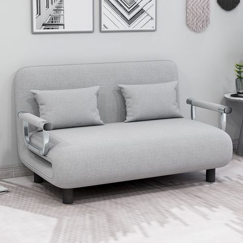 3 Seater Folding Convertible Couch Sofa Bed Chair, Full Padded Sleeper Lounger With 1 Pillow 5 Position- Grey.