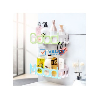 1piece Letter Wall-mounted Bathroom Shelf Rack Holder Organizer- Multi-colors.
