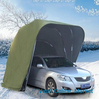 Folding Retractable Outdoor Car Shelter Tent,Portable Semi-automatic Hydraulic Carport, Lockable, Strong Load-bearing Capacity, Warm Car Cover (green 5.9 * 2.7m/19 * 8.8ft)- Multicolor