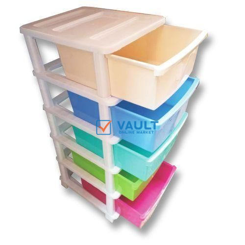 Unique Plastic Stackable Storage 5 Stack - Multicolor